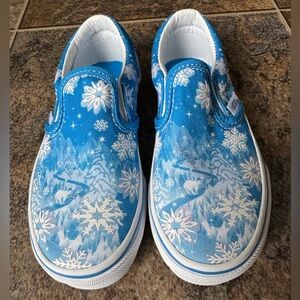 NEW!!! Vans Classic Slip On Snowflake Winter Frozen Style Sneakers, Toddler 11